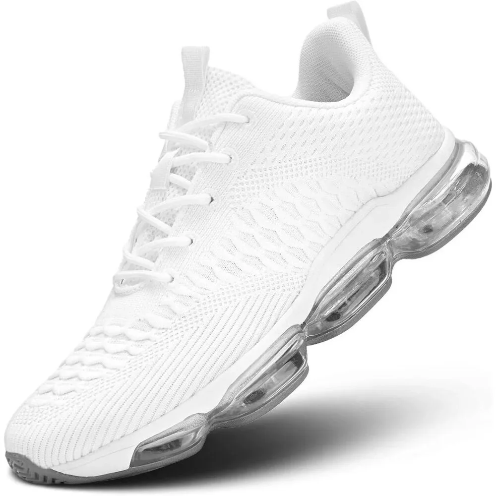 Men's White Running Shoes Fashion Casual Walking Tennis Sneakers Trail Sport Gym